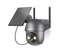 ANRAN 3MP Caméra de Surveillance Batterie Rechargeable avec Panneau Solaire-Q01 Gris GRIS G