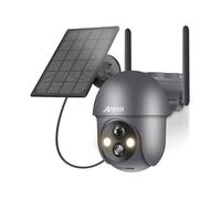 ANRAN 3MP Caméra de Surveillance Batterie Rechargeable avec Panneau Solaire-Q01 Gris GRIS G