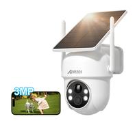 3MP Caméra de Surveillance Extérieur sans Fil Solaire 3K HD Batteries Rechargeable avec panneau solaire intégrée-ANRAN Q4
