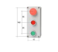 3P Three Position Push Button Control Box Momentary Reset With Protective Cover Start Stop Proof Enclosure NWPNLXEA(3P Emergency)