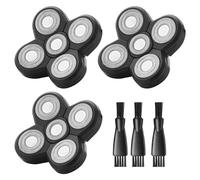 3Pack Blade Refills - Freebird - Sharp and Fresh Flexible Stainless Steel Rotarty, Shaver Replacement Heads, 3 Cleaning Brush