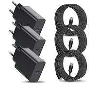 3Pack Chargeur Rapide 45W avec Cable pour Samsung Galaxy S25 Ultra/S24/S24 Ultra/S24 Plus/S23 Ultra/S22/S21 S20 FE,Z Fold 4 5/Z FILP/A56 5G/A36 A26 A55 A54 A53 5G/A25 iPhone 16 USB C Prise Secteur