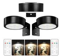 3PACK Lumière Sans Fil avec Télécommande - Batterie LED pour Art Mural, Lampes Murales d'Accent avec Magnetisme
