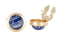 3pair Stone Pattern Button Cover Clasp Funny Shirt Glass Cabochon Art Picture Cufflinks(Color 1)