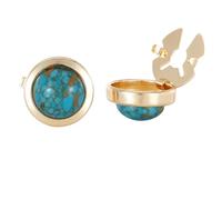 3pair Stone Pattern Button Cover Clasp Funny Shirt Glass Cabochon Art Picture Cufflinks(Color 9)