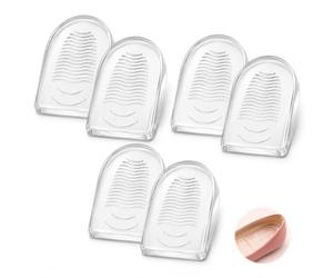 3Pair Talonnette Gel Silicone 0.5cm, Rehausseurs de Talon Antichoc, Inserts Confort Respirants pour Chaussures, Coussin Amorti Discret pour Femme et Homme Usage Quotidien