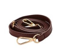 3pc 125CM Long PU Leather Bag Strap Accessories for Handbags 1.2CM Wide Shoulder for Crossbody Replacement for Bags(Dark Coffee Gold)