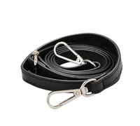 3pc 125CM Long PU Leather Bag Strap Accessories for Handbags 1.2CM Wide Shoulder for Crossbody Replacement for Bags(Black Silver Buckle)