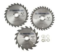 3pc 150mm Lames de scie circulaire TCT 16/24/30 TPI et Adaptateur réducteur Bagues TE866