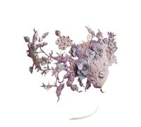 3pc 3D Embroidered Sewing On Patches For Clothing Flower Lace Patch Wedding Party Gown Bridal Dress Fabric Appliques DIY Repair(Purple)