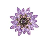 3pc Assorted Colors Crystal Rhinestone Flower Brooch Pins Fashion Dress Accessories Jewelry For Women(Color2)