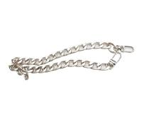 3pc Bag Strap 30/60/100cm Thick Flat Aluminum Chain Replacement Metal Handles for Handbag Belt Accessories DIY(Silver,100cm)