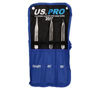 3pc cardan double jeu de pinces à bec long 340mm, droit 45 90 degré U S Pro