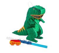 3pc Ensemble Pinata Dinosaure avec Bâton et Bandeau - Bâton Bleu - Mexicain Enfants Filles Garçons Fête d'Anniversaire Parties Jeus Décorations Trousse - Par Fax Potato