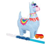 3pc Ensemble Pinata Lama avec Bâton Bleu & Bandeau Enfants Fête Jeu