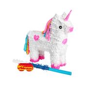3pc Ensemble Pinata Licorne avec Bâton et Bandeau Bâton Bleu Fête d'Anniversaire