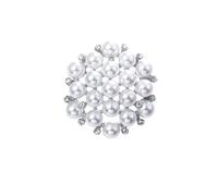 3pc Fashion Silver Series Pearl Flower Brooches Women Snowflake Rhinestone Brooch Pin Design Jewelry(XD8757-2)