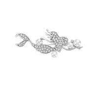 3pc Fashion Silver Series Pearl Flower Brooches Women Snowflake Rhinestone Brooch Pin Design Jewelry(XD823147)