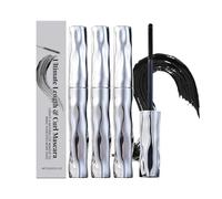 3PC Mascara Waterproof Noir, 2025 Mascara Volume, Imperméable Mas cara Fibre de Soie 4D Mas-cara Effet Waterproof Longue Tenue Naturel 3D Curling Eyelash Pour Mariage Soirées