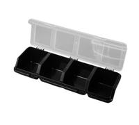 3Pc Multi-Compartment Organizer Box for Screws, Small Parts Plastic Storage Case, Spot Screw Parts Box 3 X Black