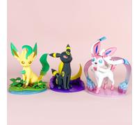 3pc Pokemon Sylveon Umbreon Leafeon Action Figure Toy 17cm Eevee Ornament