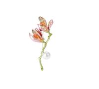 3pc Resin Tulip Brooch For Women Unisex Rhinestone Flower Pin Pearl Plant Lapel Banquet Party Backpack Gifts Jewelry Accessories(Pink4177)