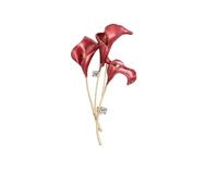 3pc Resin Tulip Brooch For Women Unisex Rhinestone Flower Pin Pearl Plant Lapel Banquet Party Backpack Gifts Jewelry Accessories(Red1945)
