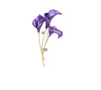 3pc Resin Tulip Brooch For Women Unisex Rhinestone Flower Pin Pearl Plant Lapel Banquet Party Backpack Gifts Jewelry Accessories(Purple1945)