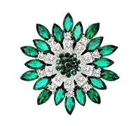 3pc Retro Men And Women's Fashion Versatile Brooches Shiny Crystal Big Flowers Rhinestone Pin Accessories Jewelry Gifts(Silver Plated)