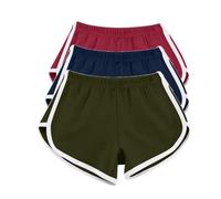 3PC Short Femme en Coton Bas De Survêtement Court Rayé pour Jogging Running Fitness D’Été Doux Et Respirant Yoga-Femme-Pantalons Sports Shorts Workout Athletic Running Gym