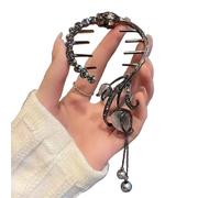 3PC Tassel Pearl Flower Hair Clips Ponytail Buckle Claw Butterfly Bow Korean Accessories(Color18)