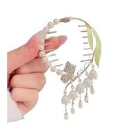 3PC Tassel Pearl Flower Hair Clips Ponytail Buckle Claw Butterfly Bow Korean Accessories(Color5)