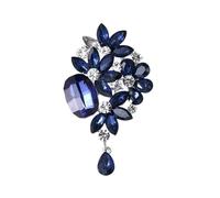 3pc Vintage Crystal Water-drop Brooches For Women Men Designer Elegant Rhinestone Flower Brooch Pin Party Office Jewelry Gift(XD9428-2)