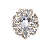 3pc Vintage Crystal Water-drop Brooches For Women Men Designer Elegant Rhinestone Flower Brooch Pin Party Office Jewelry Gift(XD015-1)