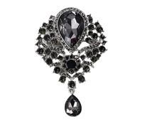 3pc Vintage Crystal Water-drop Brooches For Women Men Designer Elegant Rhinestone Flower Brooch Pin Party Office Jewelry Gift(XD7406-2)
