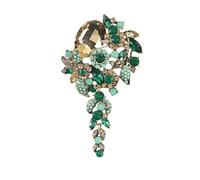 3pc Vintage Crystal Water-drop Brooches For Women Men Designer Elegant Rhinestone Flower Brooch Pin Party Office Jewelry Gift(XD823217-3)