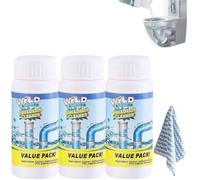 3pc Wild Tornado Sink and Drain Cleaner, 2025 New Upgrade Wild Tornado Powerful Drain and Pipe Cleaner, Quick Foaming, Portable Foaming Pipeline Dredging Agent for Kitchen and Toilet Pipelines,110g