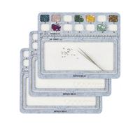 3Pcs 11.8x9.4in Felt Bead Boards with A-N Grids, 6mm Thick Beading Mat for Jewelry Making, Art Crafts, Bead Tray Pads