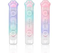 3Pcs 2-in-1 Rubans Correcteurs & Colle à Ruban Adhésif Double Face,3M*5mm Roller Colle，4M*5mm Souris Correcteur Blanc,Mignon Coloré Griffe De Chat,pour Scrapbooking,Album Photo,Scolaire