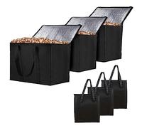 3PCS 20 LBS Sac De Stockage De Granulés De Bois, Récipients De Stockage De Granulés De Bois Pour Le Camping, Distributeur De Granulés De Fumée Pour Charbon De Bois, Granulés De Gril,Camping,Extérieur