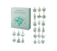 (3pcs)2025 Sea Glass Advent Calendar, 24 Day Countdown Christmas Calendar with Sea Glass Ornaments Friendship Pendant Gift for Friends and Family