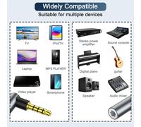 3pcs 3.5mm Male To Female Right Angle 90 Degree 3.5mm 1/8"" Trrs Stereo Jack Coupler Adapter Gold Plated