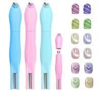 3PCS 3 en 1 aimant d'ongle d'oeil de chat, outil d'aimant polyvalent pour vernis à oeil de chat en forme de coeur rond accessoires multifonctionnels pour bricolage ongles Salon décoration