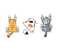 3Pcs 3D Stickers Muraux Chat, Autocollants de Voiture Mignons Chat Sticker Mural Autocollant Amusant Imperméable Stickers Muraux Autocollant Voiture Humour Décorations de Voiture