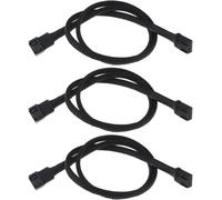 3pcs 4 Pin Fan Extension Cables Compatible with PMW 3 Pin and 4 Pin Fan Connector 60cm 24AWG Nylon Braid Male to Female