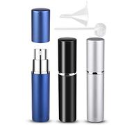 3pcs 6ML Atomiseur de Parfum Rechargeable, Mini Distributeur Vide portatif de Bouteille de Jet de Parfum Vaporisateurs de Parfum avec Entonnoir et Pipette Parfum Femme Homme Portable pour Voyage