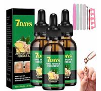 3Pcs 7 Days Ginger Nail Treatment,Nail Growth Serum & Cuticle Care Oil, Nail Strengthener For Damaged Nails,For Thick,Discolored & Brittle Nails