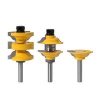 3pcs 8 Mm 12 Mm Entrée De Tige D'intérieur Bit De Routeur De Porte Intérieure,Tige De 8 Mm