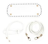 3Pcs Accessoires pour Sacs au Crochet Base de Sac Crochet Kit Fond de Sac à Main Crochet avec Fond de Sac, Bandoulière Cordon de Serrage pour la Fabrication de sacs à dos pour DIY Sac à Main (Blanc)