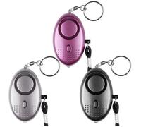 3PCS Alarme personnelle Alarme de sécurité personnelle forte de 130 dB avec alarme de sécurité d'urgence pour lampe de poche à DEL
